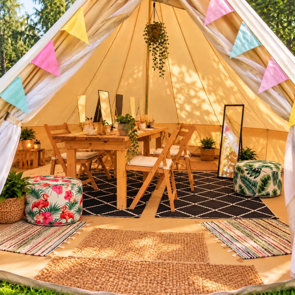 Brilliant bell Tent Hire Getting Ready Tent Main_Image