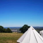 Bell Tent Hire in Gloucestershire overlooking the Severn Estuary