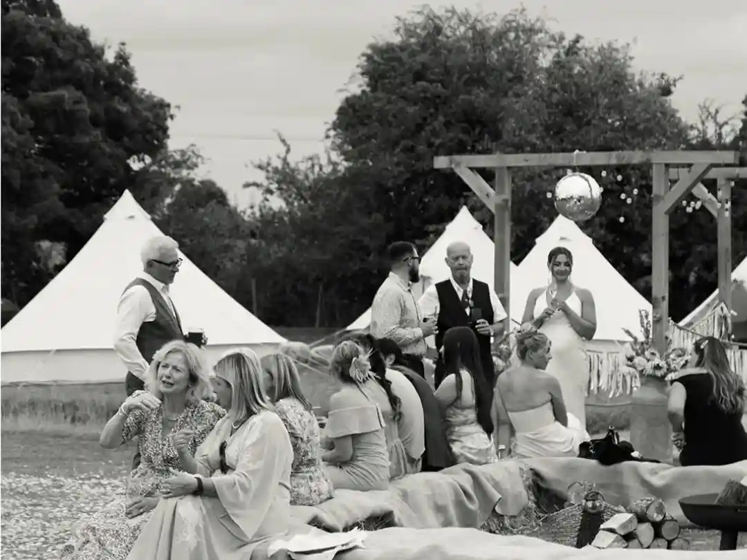 Wedding Bell Tent Hire | Get a Fast Quote | Landing Page 5 - Brilliant Bell Tent Hire Outdoor wedding celebration with bell tents.