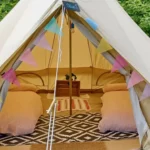 Wedding Accommodation Bell Tents: Everything Couples Need to Know 3 - Brilliant Bell Tent Hire Twin Bell Tent set up