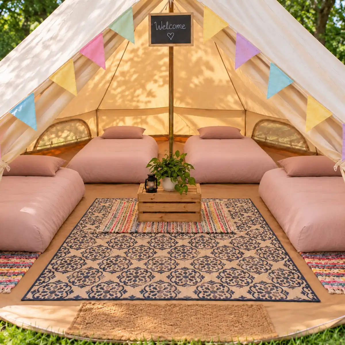 Parties and Events Bell Tent Hire 5 - Brilliant Bell Tent Hire 4 Singles Fully Furnished - Brilliant Bell Tent Hire Product Image - Square