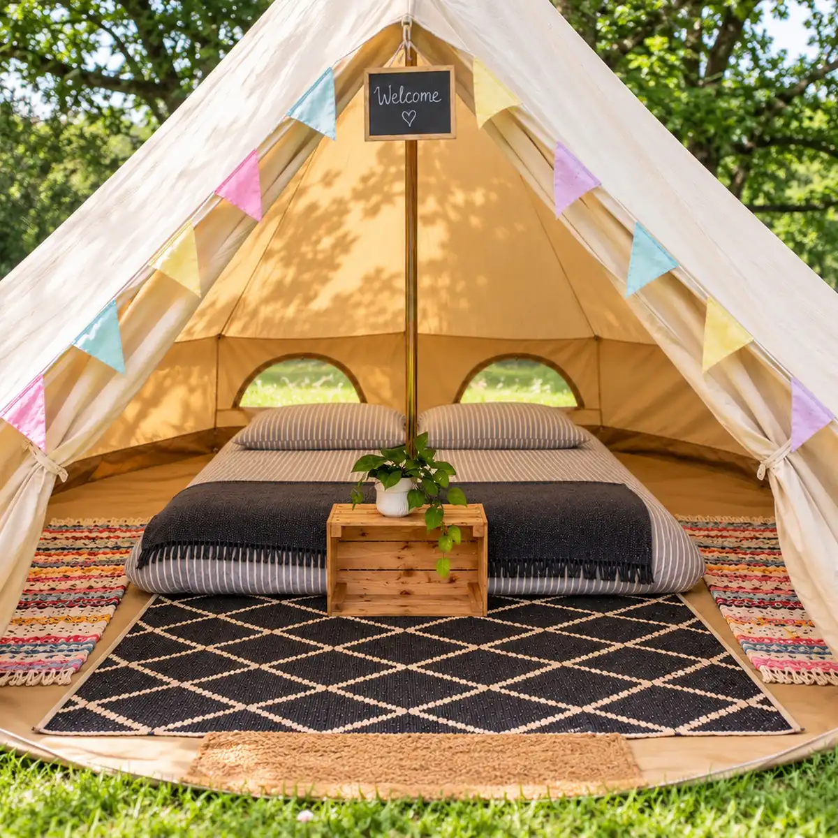 Parties and Events Bell Tent Hire 1 - Brilliant Bell Tent Hire Double Fully Furnished - Brilliant Bell Tent Hire Product Image - Square